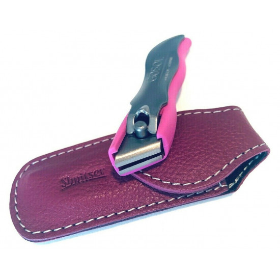 Solingen Germany Premium Stainless Steel Toe Nail Clippers With Pink Catcher by Goesol in Leather Case Solingen Germany Premium Stainless Steel Toe Nail Clippers With Pink Catcher by Goesol in Leather Case