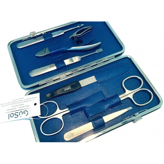 PREMIUM STAINLESS STEEL 7 PCS MEN'S MANICURE SET BY GÖSOL SOLINGEN GERMANY PREMIUM STAINLESS STEEL 7 PCS MEN'S MANICURE SET BY GÖSOL SOLINGEN GERMANY