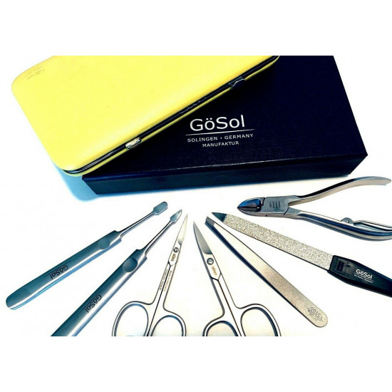 PREMIUM STAINLESS STEEL 7 PCS MEN'S MANICURE SET BY GÖSOL SOLINGEN GERMANY PREMIUM STAINLESS STEEL 7 PCS MEN'S MANICURE SET BY GÖSOL SOLINGEN GERMANY