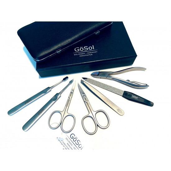 PREMIUM STAINLESS STEEL 7 PCS MEN'S MANICURE SET BY GÖSOL SOLINGEN GERMANY PREMIUM STAINLESS STEEL 7 PCS MEN'S MANICURE SET BY GÖSOL SOLINGEN GERMANY