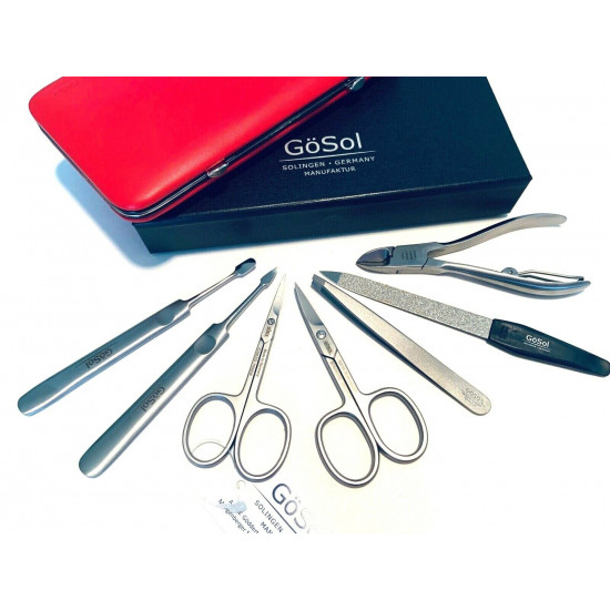 PREMIUM STAINLESS STEEL 7 PCS MEN'S MANICURE SET BY GÖSOL SOLINGEN GERMANY PREMIUM STAINLESS STEEL 7 PCS MEN'S MANICURE SET BY GÖSOL SOLINGEN GERMANY