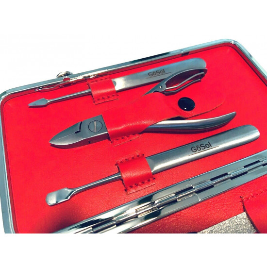 PREMIUM STAINLESS STEEL 7 PCS MEN'S MANICURE SET BY GÖSOL SOLINGEN GERMANY PREMIUM STAINLESS STEEL 7 PCS MEN'S MANICURE SET BY GÖSOL SOLINGEN GERMANY