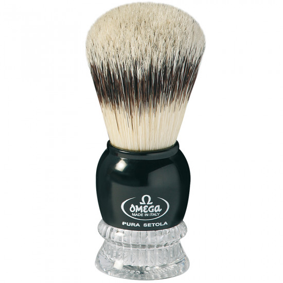 Omega Professional Pure Bristle Shaving Brush, Handcrafted in Italy