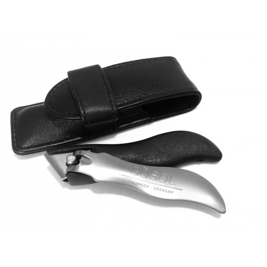 Solingen Germany Premium Stainless Steel Toe Nail Clippers With Catcher by Goesol in Leather Case Solingen Germany Premium Stainless Steel Toe Nail Clippers With Catcher by Goesol in Leather Case
