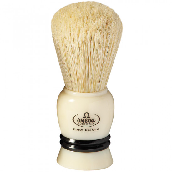 Omega Pure bristle shaving brush with stand Handcrafted in Italy Omega Pure bristle shaving brush with stand Handcrafted in Italy