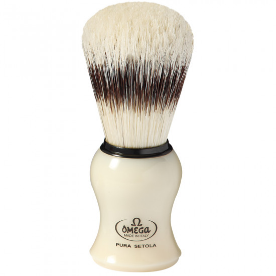 Omega Pure bristle shaving brush with stand Handcrafted in Italy Omega Pure bristle shaving brush with stand Handcrafted in Italy