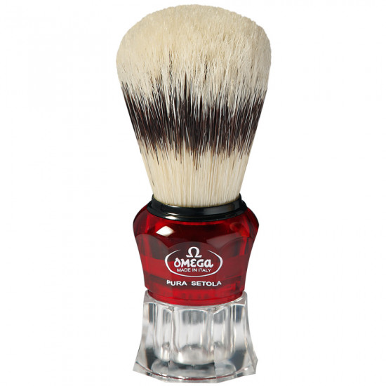 Omega Pure bristle shaving brush with stand Handcrafted in Italy Omega Pure bristle shaving brush with stand Handcrafted in Italy