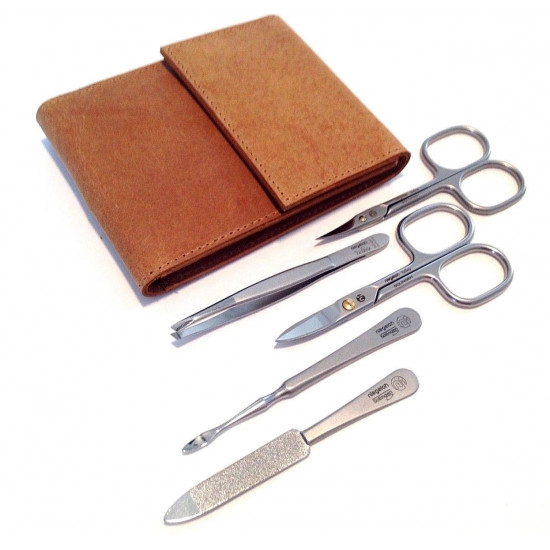 Niegeloh Solingen 5ps German TopInox Top Quality Stainless Steel Manicure set in Durable Leather Case Germany Niegeloh Solingen 5ps German TopInox Top Quality Stainless Steel Manicure set in Durable Leather Case Germany
