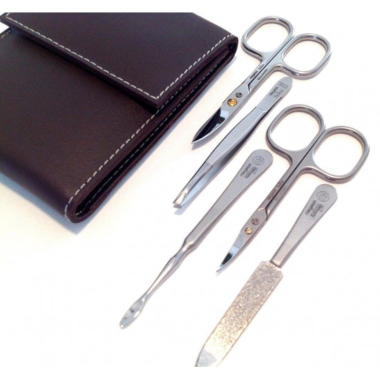 Niegeloh Solingen 5ps German Top Quality Stainless Steel Manicure set in Durable Leather Case Germany Niegeloh Solingen 5ps German Top Quality Stainless Steel Manicure set in Durable Leather Case Germany