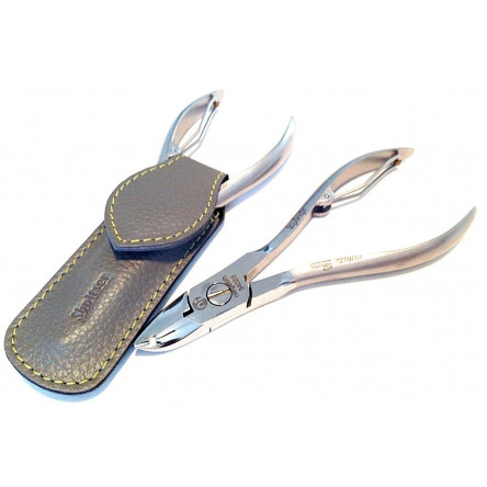 Shpitler Mid Gray Leather Pouch For Toenail Clippers or Nippers 3.5Inch