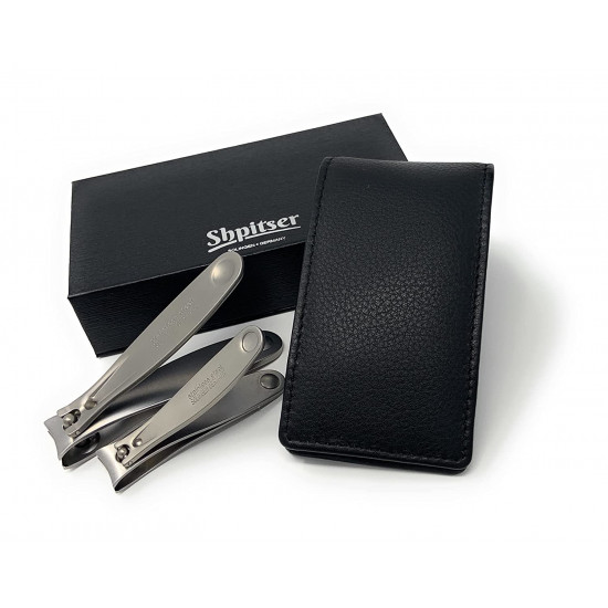 Shpitser 2 Pieces Stainless Steel German Manicure/Pedicure Hand Sharpened Clipper Set Made in Solingen Germany