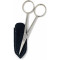 Henbor professional Mustache & Beard Scissors Nickel Plated Special Carbon Steel Handcrafted in Italy with SHPITSER Protective Leather Sleeve