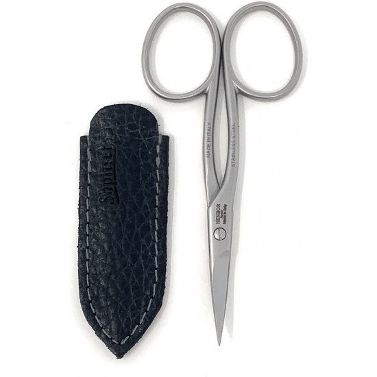 Henbor Professional Left-Handed Stainless Steel Cuticle Scissors Handcrafted In Italy With Genuine Leather Case made by Shpitser
