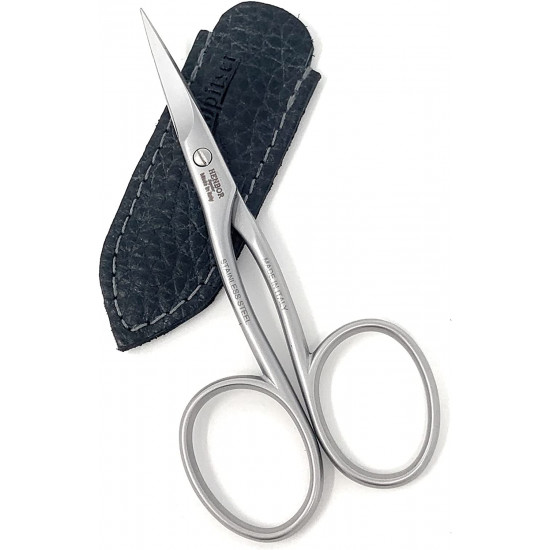 Henbor Professional Left-Handed Stainless Steel Cuticle Scissors Handcrafted In Italy With Genuine Leather Case made by Shpitser
