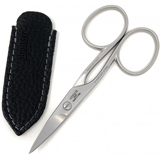 Henbor Professional Left-Handed Stainless Steel Nail Scissors Handcrafted In Italy With Genuine Leather Case made by Shpitser