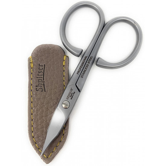 Henbor Professional Luxury Stainless Steel Combination Nail and Cuticle Scissors Handcrafted In Italy With Genuine Leather Case made by Shpitser