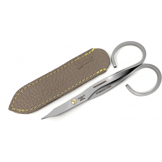 Henbor Professional Premium Stainless Steel Combination Nail and Cuticle Scissors Handcrafted In Italy With Genuine Leather Case made by Shpitser