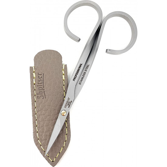 Henbor Professional Premium Stainless Steel Cuticle Scissors Handcrafted In Italy With Genuine Leather Case made by Shpitser