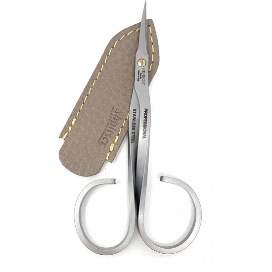 Henbor Professional Premium Stainless Steel Extra Pointed Cuticle Scissors Handcrafted In Italy With Genuine Leather Case made by Shpitser