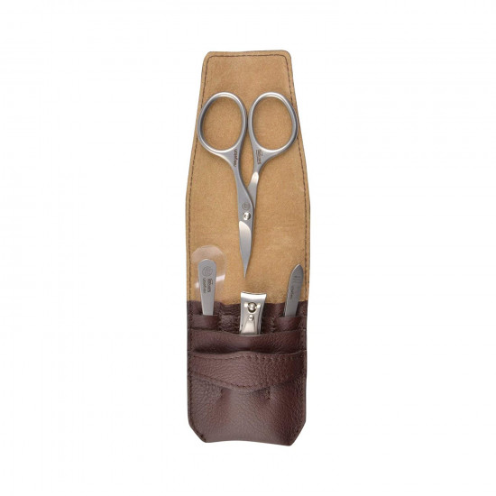 Niegeloh 4 pcs Stainless Steel German Manicure Set In Nappa Leather Case Made in Solingen Germany With BONUS: SHPITSER Crystal glass Nail File Niegeloh 4 pcs Stainless Steel German Manicure Set In Nappa Leather Case Made in Solingen Germany With BONUS: SHPITSER Crystal glass Nail File