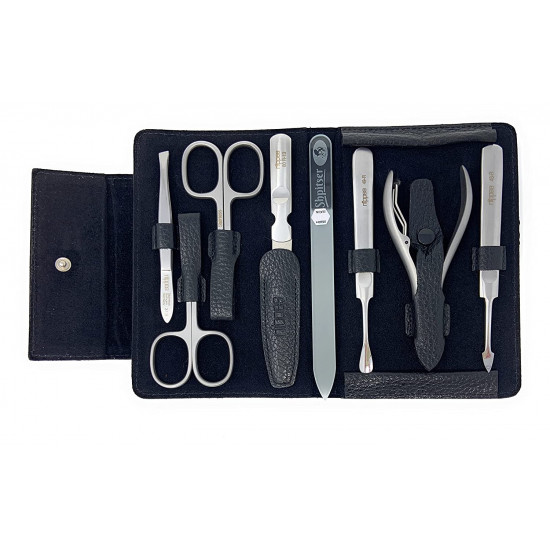 7-Pieces Premium Stainless Steel Manicure Set Made in Solingen Germany in Genuine Leather Case with Bonus Shpitser Glass Nail File 7-Pieces Premium Stainless Steel Manicure Set Made in Solingen Germany in Genuine Leather Case with Bonus Shpitser Glass Nail File
