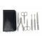 7-Pieces Premium Stainless Steel Manicure Set Made in Solingen Germany in Genuine Leather Case with Bonus Shpitser Glass Nail File