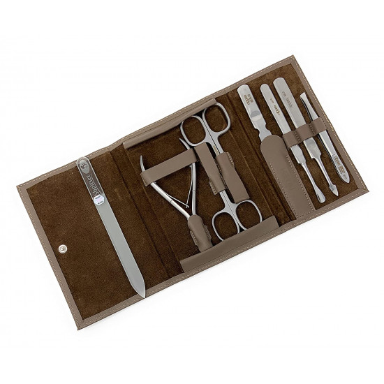 7-Pieces Premium Stainless Steel Manicure Set Made in Solingen Germany in Genuine Leather Case with Bonus Shpitser Glass Nail File 7-Pieces Premium Stainless Steel Manicure Set Made in Solingen Germany in Genuine Leather Case with Bonus Shpitser Glass Nail File