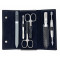 5-Pieces Premium Stainless Steel Manicure Set Made in Solingen Germany in Genuine Carbon Leather Case with Bonus Shpitser Glass Nail File