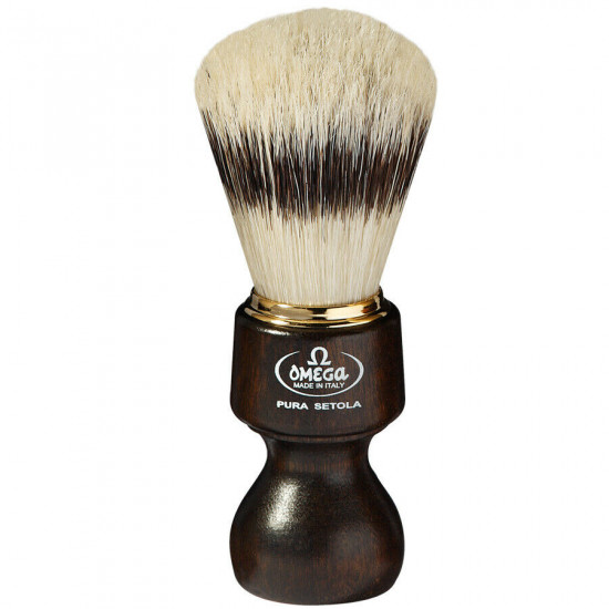 Omega Classic Pure Bristle Shaving Brush Ovangkol wood handle Handcrafted, Italy