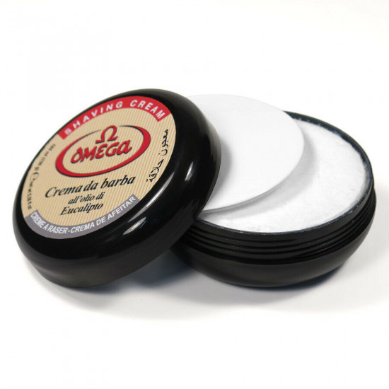 Omega Gift Set: shaving cream + shaving pure bristle brush with holder, Imported