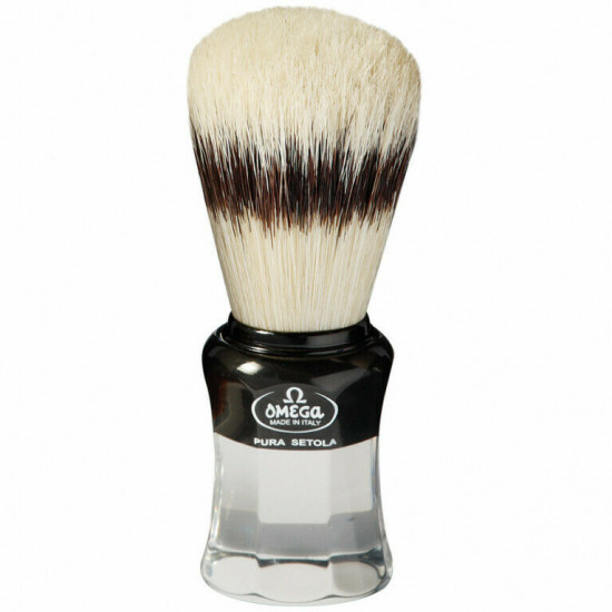Omega Professional Deluxe Pure Bristle Shaving Brush Fluted With Stand,Italy