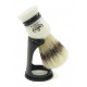 Omega Professional Pure Bristle Shaving Brush With Stand, Handcrafted in Italy