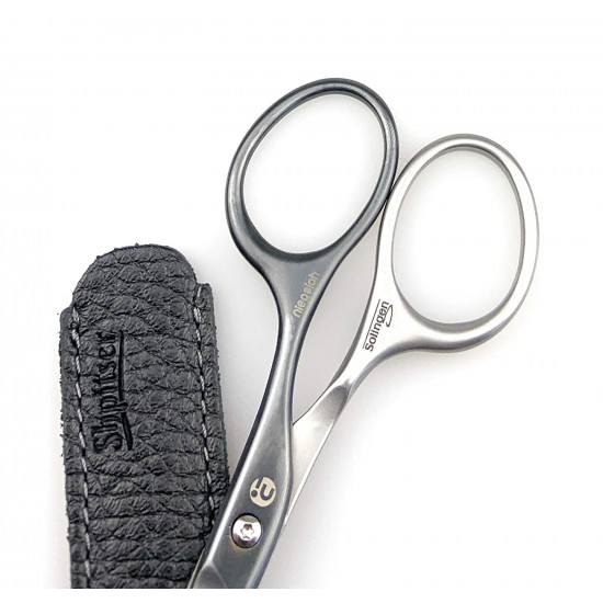 Niegeloh Mustache & Beard Scissors Self-Sharpening Stainless Steel Titanium Coated Handcrafted in Solingen Germany Packed with Leather Case Niegeloh Mustache & Beard Scissors Self-Sharpening Stainless Steel Titanium Coated Handcrafted in Solingen Germany Packed with Leather Case