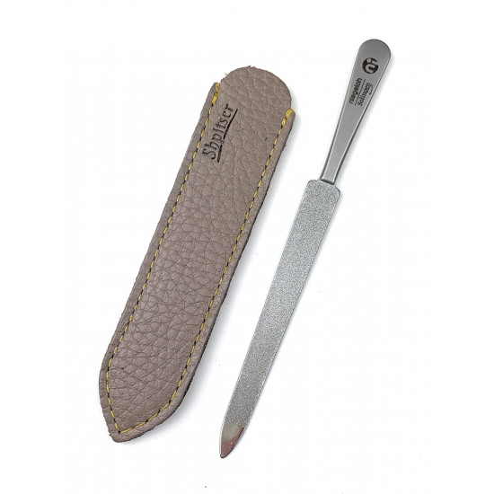 Niegeloh Stainless Steel 12cm German Nail File in Durable Full Grain Shpitser's Leather Case Handcrafted in Solingen Germany