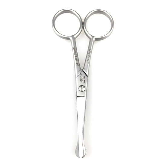 Henbor Professional Nose & Ear Scissors Premium Stainless Steel Rounded Tip Scissors for Eyebrow Nose Hair Mustache and Beard Made in Italy