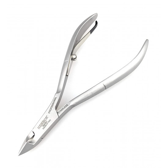 Henbor Professional Premium Surgical Stainless Steel Ergonomic 7 mm Jaw Cuticle Nippers Hand Sharpened & Handcrafted in Premana Italy