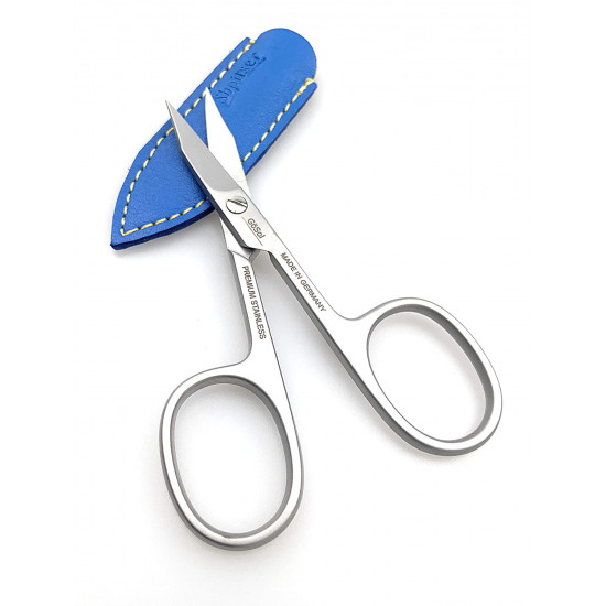 Professional Stainless Steel Combination Nail and Cuticle Scissors Made in Solingen, Germany by Goesol with Shpitser's Blue Leather Case Professional Stainless Steel Combination Nail and Cuticle Scissors Made in Solingen, Germany by Goesol with Shpitser's Blue Leather Case