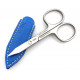Professional Stainless Steel Combination Nail and Cuticle Scissors Made in Solingen, Germany by Goesol with Shpitser's Blue Leather Case