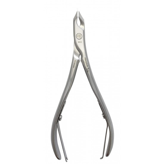 Niegeloh Professional Stainless Steel Extra Pointed 3mm 1/4 Jaw Cuticle Nippers Handcrafted in Solingen Germany with Durable Leather Case