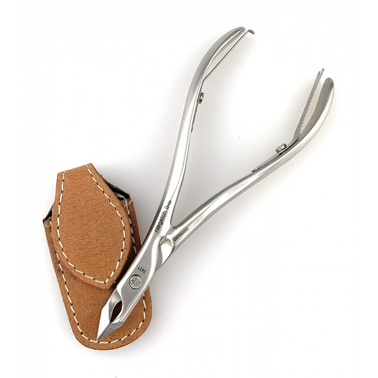 Niegeloh Professional Stainless Steel Triangular 7 mm Jaw Cuticle Nippers Handcrafted in Solingen Germany with Durable Leather Case