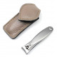 Shpitser Stainless Steel Nail Clipper 6cm German Nail Trimmer Packed with Genuine Leather Case Gray
