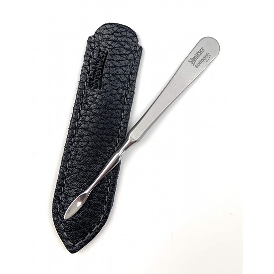 Shpitser Solingen Stainless Steel Nail Cleaner German Manicure Pedicure tool 9cm in Genuine Leather Case Handcrafted in Solingen Germany