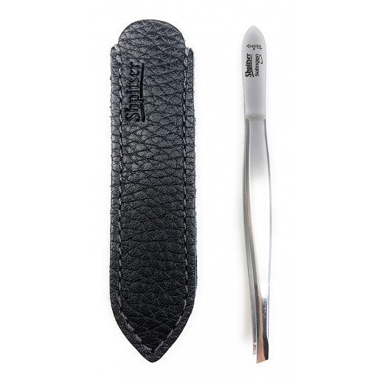 Shpitser Stainless Steel TopInox Slanted Tweezers Eyebrow Hair Removal tool 9cm in Genuine Leather Case Handcrafted in Solingen Germany Shpitser Stainless Steel TopInox Slanted Tweezers Eyebrow Hair Removal tool 9cm in Genuine Leather Case Handcrafted in Solingen Germany
