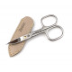 Niegeloh Solingen TOPINOX Curved Stainless Steel Professional Manicure Scissors Cutter - Made in Solingen Germany | Packed with Shpitser Full Grain Leather Case (Combination Nail & Cuticle, Gray)
