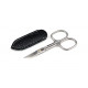 Niegeloh Solingen TOPINOX Curved Stainless Steel Professional Manicure Nail Scissors Perfect Cutter - Made in Solingen Germany | Packed with Shpitser Full Grain Leather Case (Nail, Black)