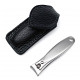 Shpitser Stainless Steel Nail Clipper 6cm German Nail Trimmer Packed with Genuine Leather Case Black
