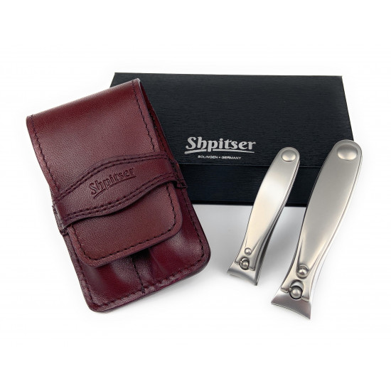 Shpitser 2 Pieces TopInox Stainless Steel German Manicure/Pedicure Hand Sharpened Toenail Clipper Set Grooming Kit Made in Solingen Germany
