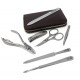 Niegeloh 6 pcs XL Stainless Steel Manicure Set In Leather Case Made in Solingen Germany With Bonus: Crystal Glass Nail File