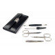 Niegeloh 5 Pieces Luxurious Women's Manicure Set Handcrafted in Solingen Germany Nail Grooming Kit in Flat Lustrous Surface Leather Case