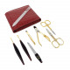 Niegeloh 7 Pieces Manicure Set in Red Lustrous Leather Case Made in Solingen Germany With Bonus SHPITSER Crystal Glass Nail File Niegeloh 7 Pieces Manicure Set in Red Lustrous Leather Case Made in Solingen Germany With Bonus SHPITSER Crystal Glass Nail File